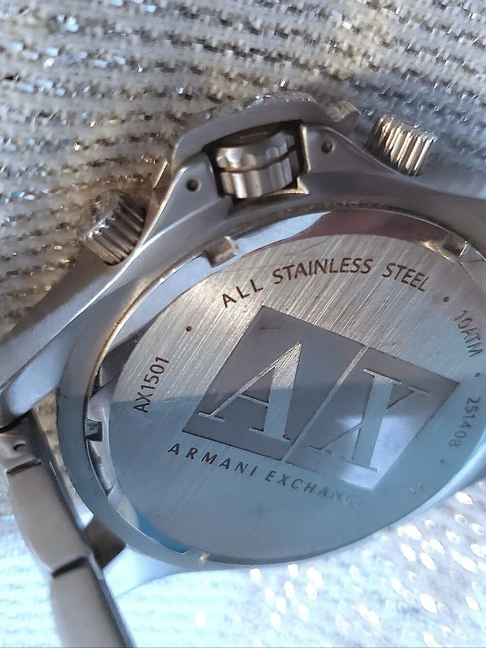 Armani Exchange brushed stainless